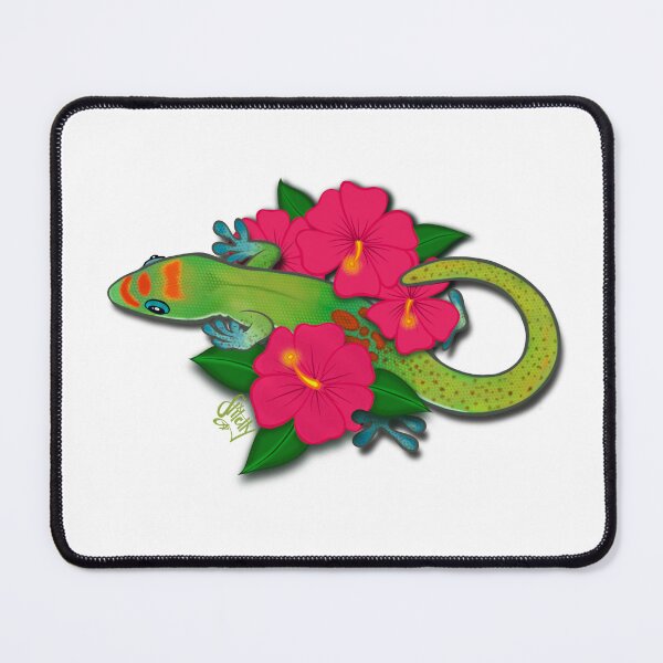 Item preview, Day Gecko in Hibiscus designed and sold by StitchyWitchy13.