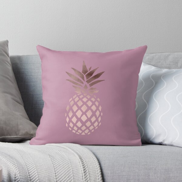 Elegant rose gold pineapple Throw Pillow