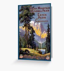 Rocky Mountain National Park Estes Park Colorado Vintage Decal Greeting Card