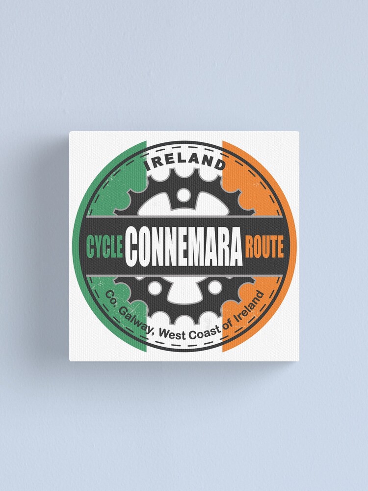 Connemara Cycle Route Ireland Flag Color Cycling Design Canvas Print - Main Image