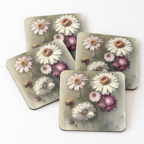 Item preview, Retro Flowers in Style of Jean-Baptiste Monge designed and sold by The Bored Giraffe.