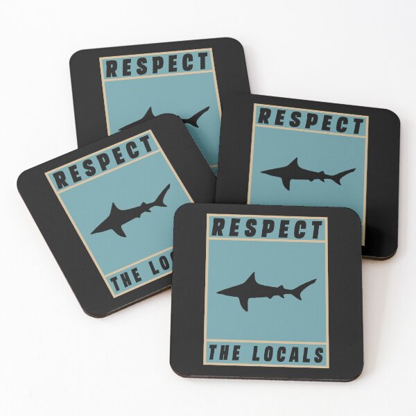 Item preview, Respect The Locals Shark, Shark Gifts for Shark Lovers, Cute Shark Gifts designed and sold by Stixdesigns.