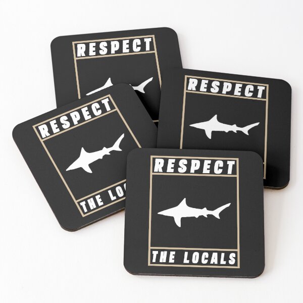 Item preview, Respect The Locals Shark, Shark Gifts for Shark Lovers, Cute Shark Gifts designed and sold by Stixdesigns.