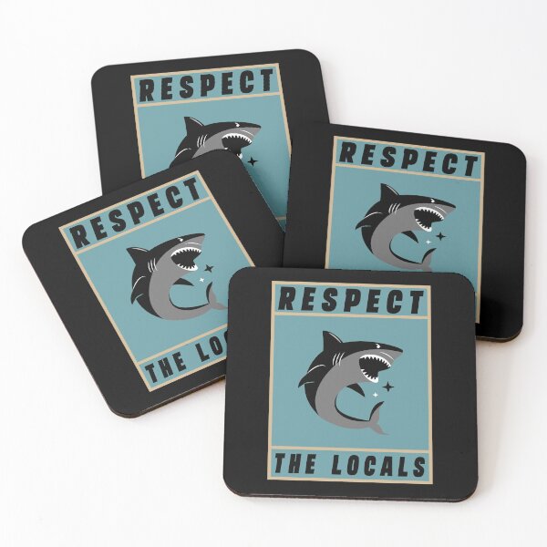 Item preview, Respect The Locals Shark, Shark Gifts for Shark Lovers, Cute Shark Gifts designed and sold by Stixdesigns.