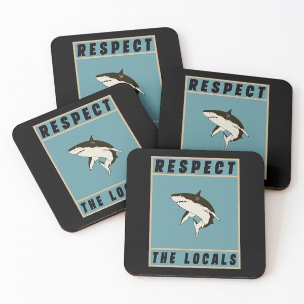 Item preview, Respect The Locals Shark, Shark Gifts for Shark Lovers, Cute Shark Gifts designed and sold by Stixdesigns.