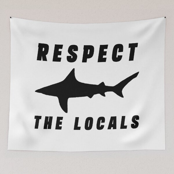 Item preview, Respect The Locals Shark, Shark Lover Gifts, Shark Gift Ideas designed and sold by Stixdesigns.