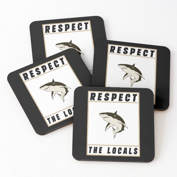 Item preview, Respect The Locals Shark, Shark Gifts for Shark Lovers, Cute Shark Gifts designed and sold by Stixdesigns.