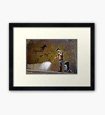 Council Worker by Banksy Framed Print