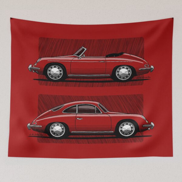 Item preview, My drawing of the classic German sports car, coupe and cabrio designed and sold by designjaag.