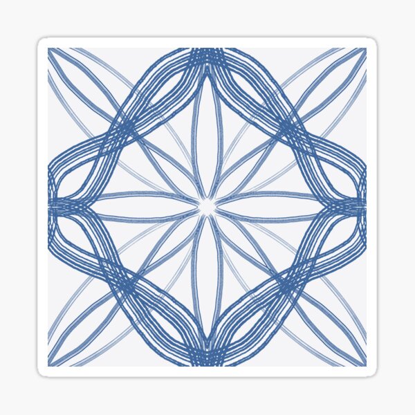 Blue + white radial symmetry pattern Sticker