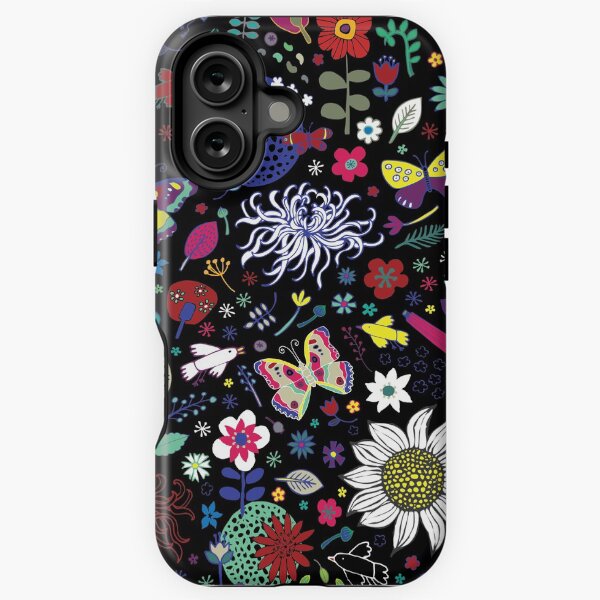 Item preview, Japanese Garden - Multicolored on Black - exotic floral pattern by a Cecca Designs designed and sold by Cecca-Designs.