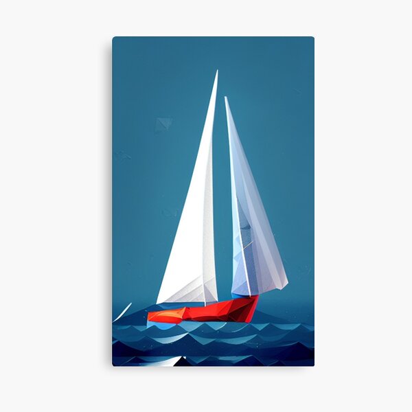 Item preview, cubist style sailboat designed and sold by I-A-Troy.