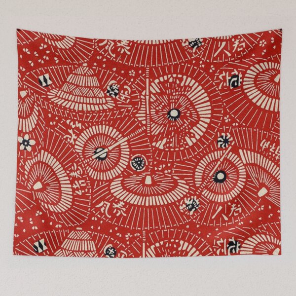 Item preview, Traditional Japanese Kimono Yukata Red Pattern designed and sold by PatternMama.