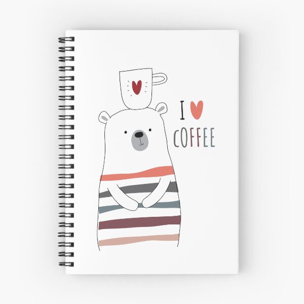 Item preview, Cute white bear holding a coffee quote cup on his head cartoon designed and sold by diksha021.