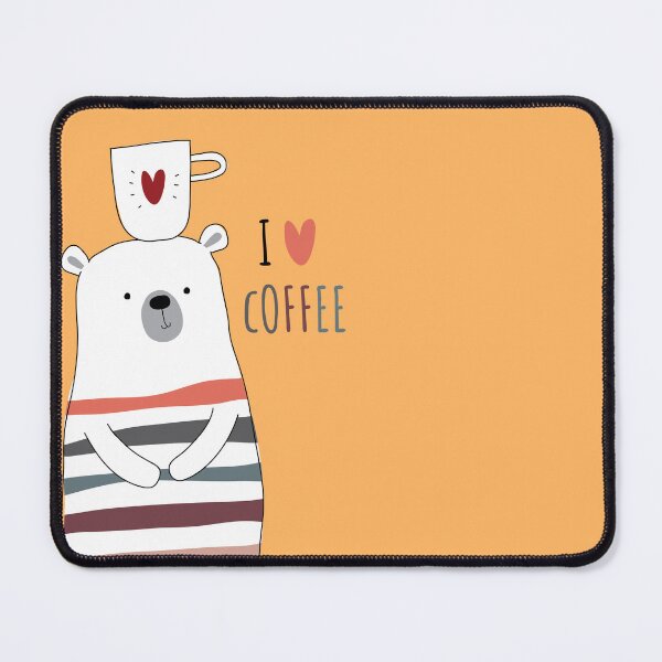 Item preview, Cute white bear holding a coffee quote cup on his head cartoon designed and sold by diksha021.