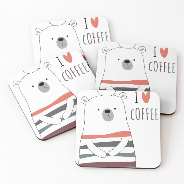 Item preview, Cute white bear holding a coffee quote cup on his head cartoon designed and sold by diksha021.