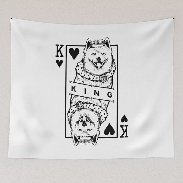 Item preview, Samoyed King Of Hearts Funny Dog Lover Card Pop Art designed and sold by GrandeDuc.