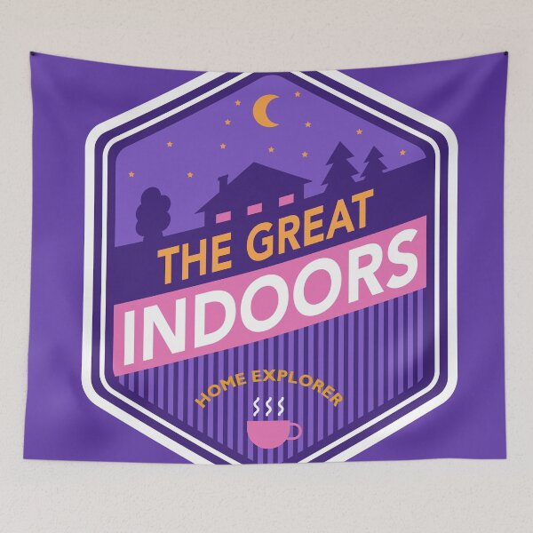 Item preview, The Great Indoors Pink/Purple Badge designed and sold by Pantonia.