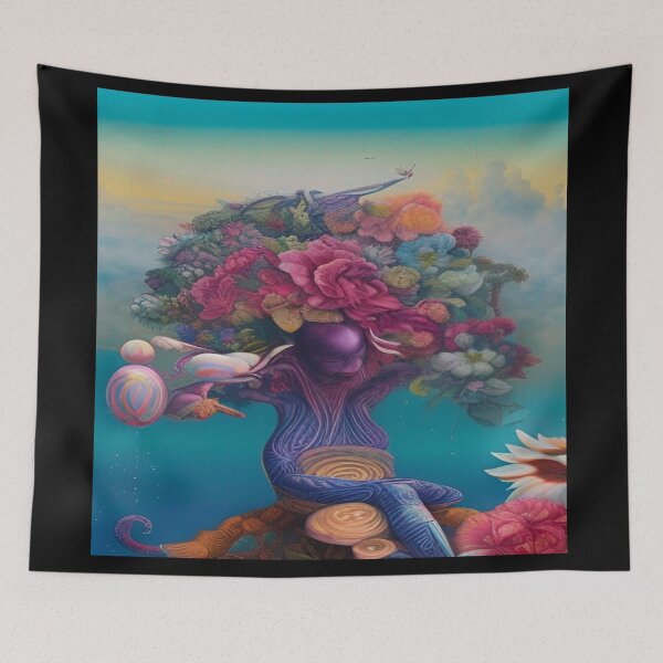 Item preview, Abstraction illustrative rosery Colorful hippie style Splash Flowers Imagination of dream  桜 world art bloomcore designed and sold by ValleyDream.