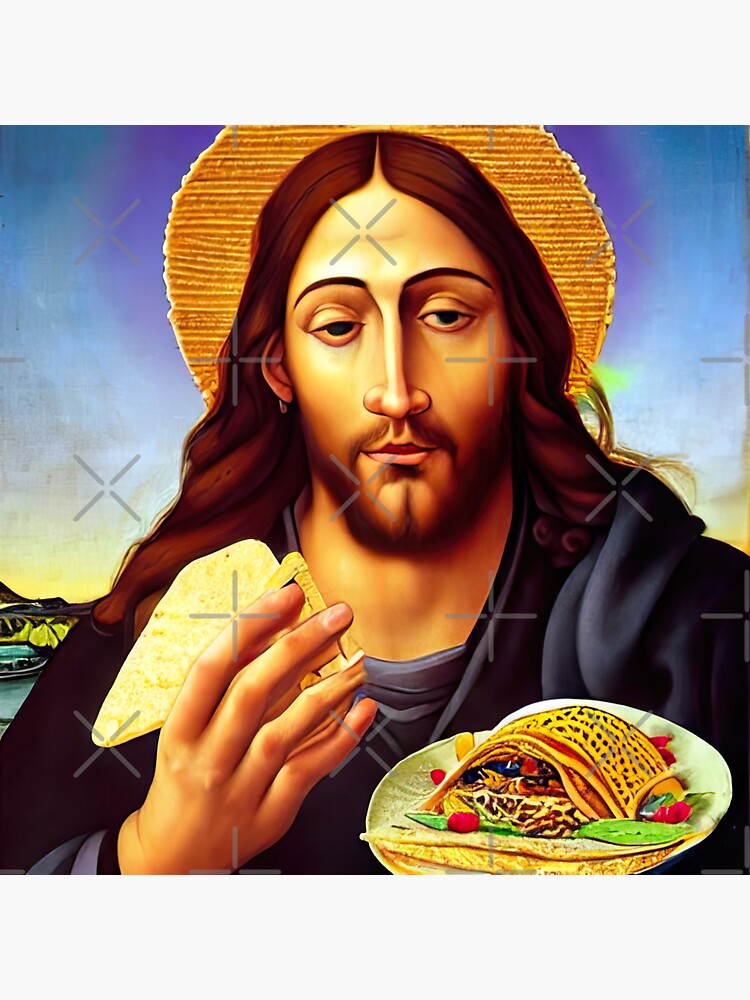 "Jesus loves tacos" Sticker for Sale by WeedLoveJesus Redbubble