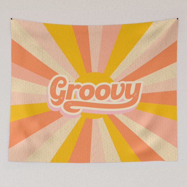 Item preview, Groovy Retro Vintage Hippy Pattern Design designed and sold by luckymooninc.