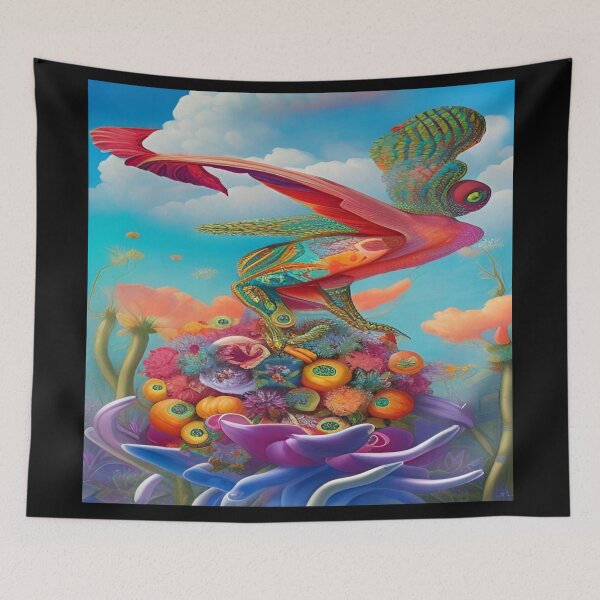 Item preview, Abstraction illustrative rosery Colorful hippie style Splash Flowers Imagination of dream  桜 world art bloomcore designed and sold by ValleyDream.