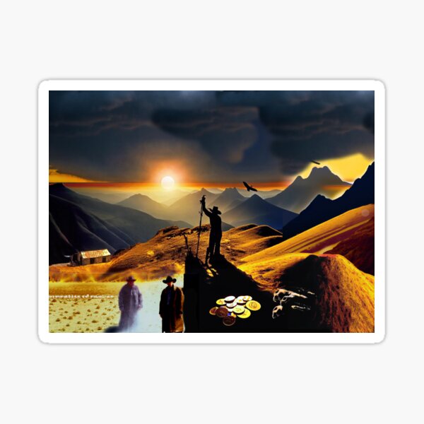 Cowboy, der die Sonne betrachtet Sticker
