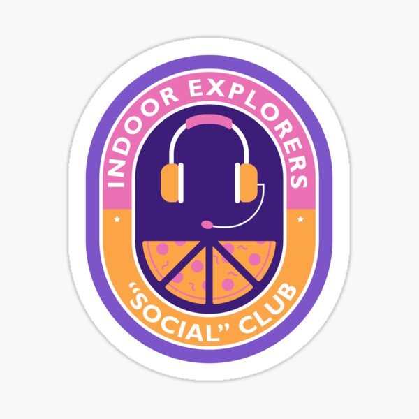 Vista previa del artículo con la obra «Insignia rosa/púrpura del Club "Social" de exploradores de interiores», diseñado y vendido por Pantonia.