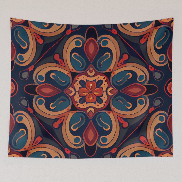 Aperçu de l'œuvre Royal Elegant Abstract Jeweled Pattern Print Digital Painting créée et vendue par CodeAndColors.