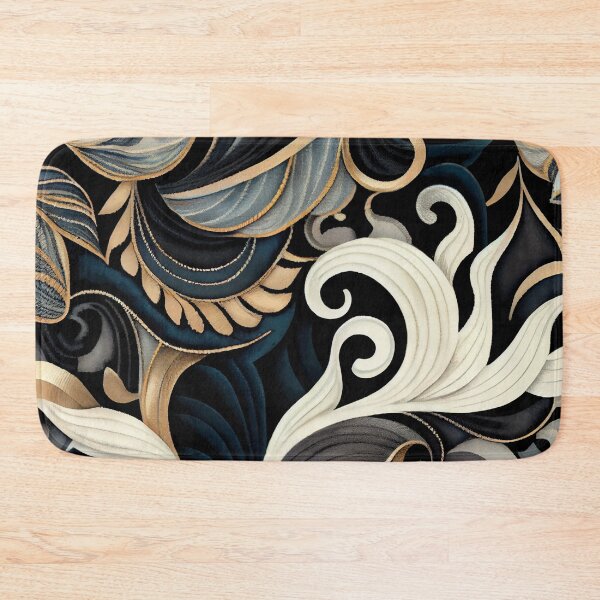 Artikelvorschau, Modern Abstract Elegant Gold Black and White Floral Design Digital Painting entworfen und verkauft von CodeAndColors.