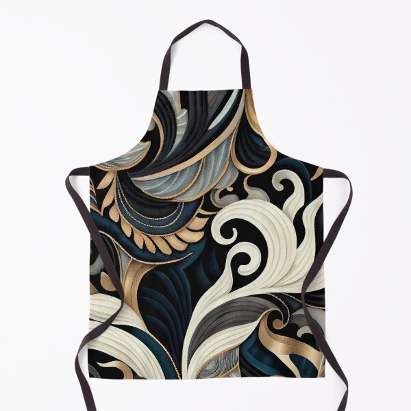 Artikelvorschau, Modern Abstract Elegant Gold Black and White Floral Design Digital Painting entworfen und verkauft von CodeAndColors.