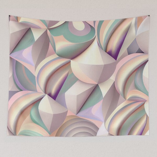 Aperçu de l'œuvre Light 3D Abstract Pastel Modern Design Pattern Digital Painting créée et vendue par CodeAndColors.