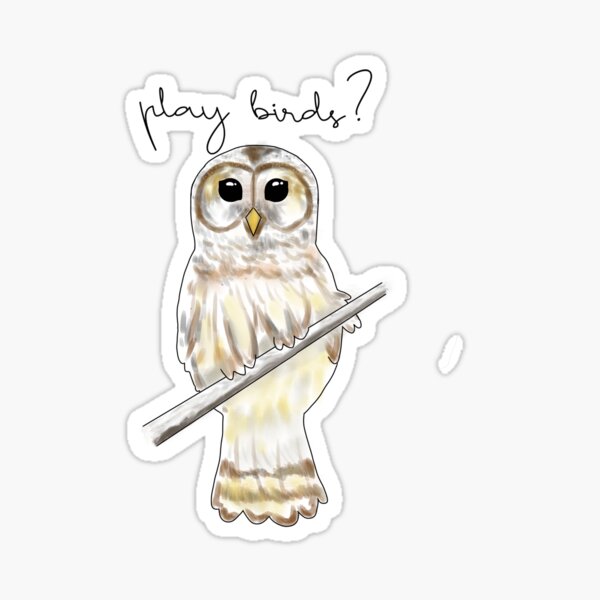 Item preview, Play Birds? Barred owl - Wingspan Board Game Inspired (black text) designed and sold by Artbyacat.