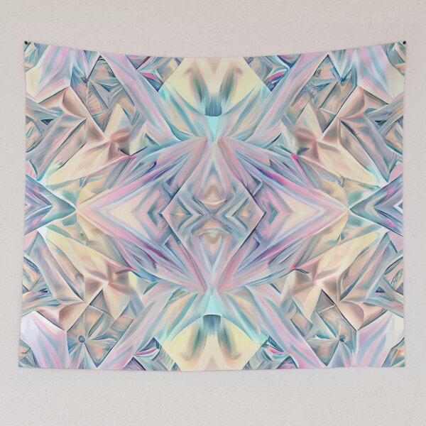 Item preview, Bright Modern Abstract Pastel Winter Snowflake Design Pattern Digital Painting designed and sold by CodeAndColors.