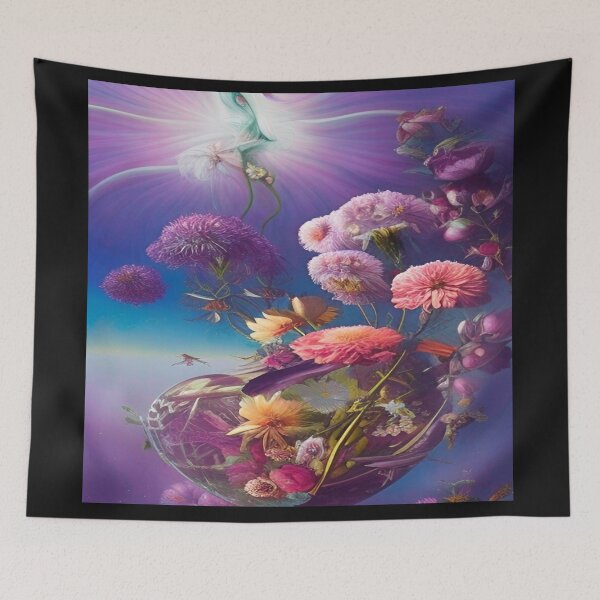 Item preview, Abstraction illustrative rosery Colorful hippie style Splash Flowers Imagination of dream  桜 world art bloomcore designed and sold by ValleyDream.