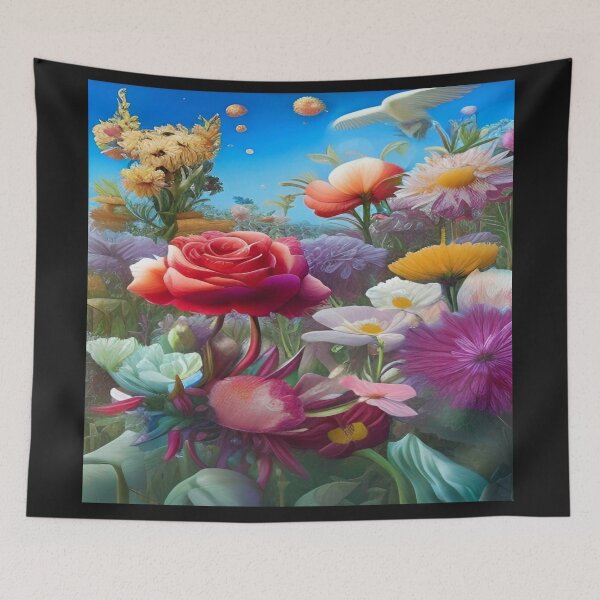 Item preview, Abstraction illustrative rosery Colorful hippie style Splash Flowers Imagination of dream  桜 world art bloomcore designed and sold by ValleyDream.
