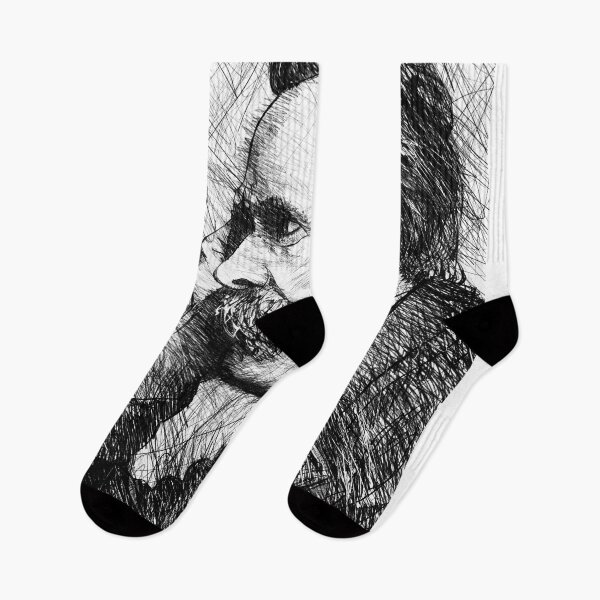 Item preview, FRIEDRICH NIETZSCHE black and white pencil portrait designed and sold by lautir.