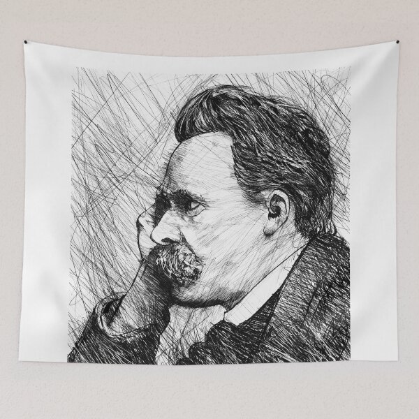 Item preview, FRIEDRICH NIETZSCHE black and white pencil portrait designed and sold by lautir.