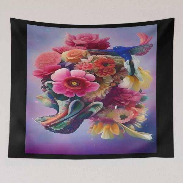 Item preview, Abstraction illustrative rosery Colorful hippie style Splash Flowers Imagination of dream  桜 world art bloomcore designed and sold by ValleyDream.