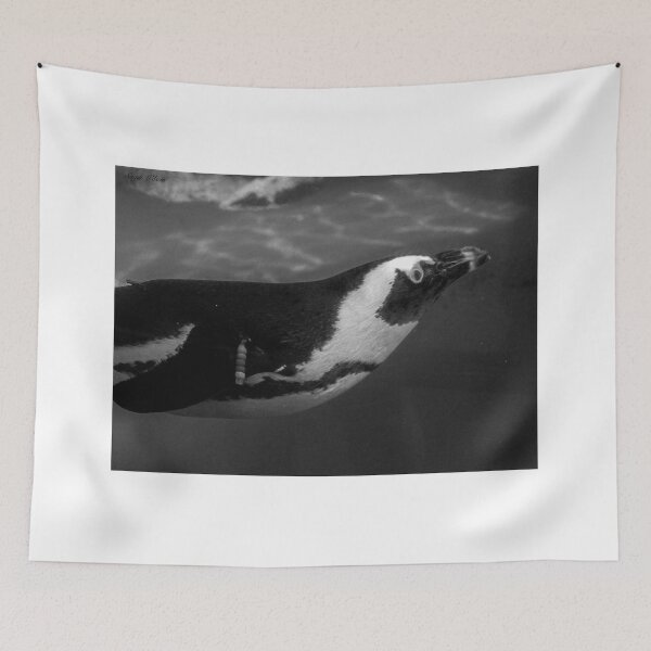Item preview, Black & White Penguin Underwater designed and sold by Sadeshots.