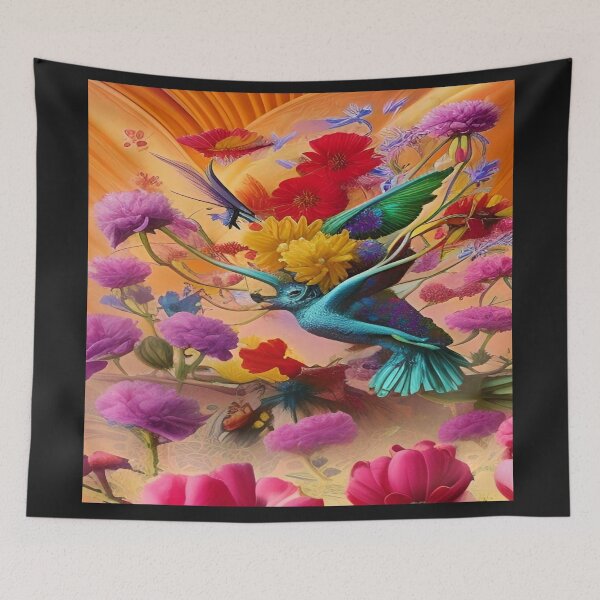 Item preview, Abstraction illustrative rosery Colorful hippie style Splash Flowers Imagination of dream  桜 world art bloomcore designed and sold by ValleyDream.