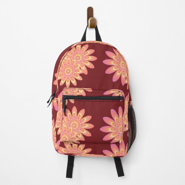 Item preview,  pink dahlia flowers retro style red  designed and sold by Bakkia.