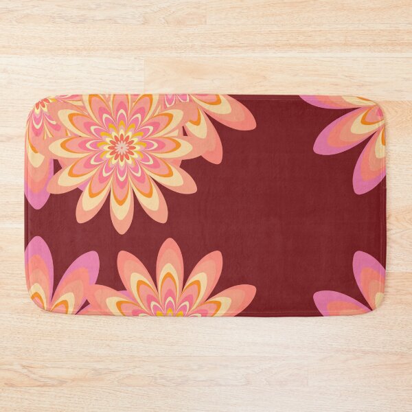 Item preview,  pink dahlia flowers retro style red  designed and sold by Bakkia.