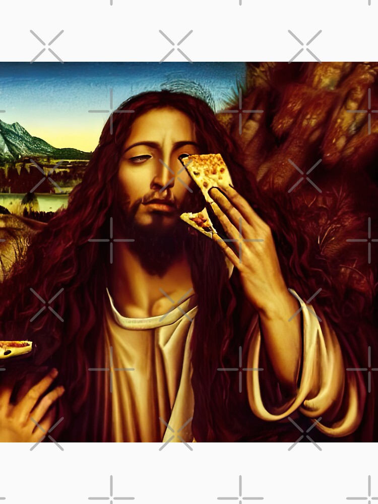 "Pizza Slice Jesus " Tshirt for Sale by WeedLoveJesus Redbubble pizza tshirts pizza