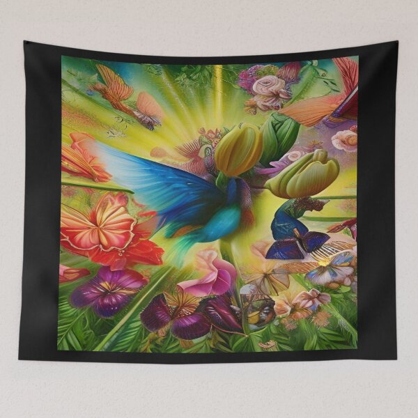 Item preview, Abstraction illustrative rosery Colorful hippie style Splash Flowers Imagination of dream  桜 world art bloomcore designed and sold by ValleyDream.