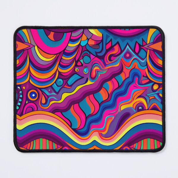 Artikelvorschau, Colorful Psychedelic Trippy Pattern Print Digital Painting entworfen und verkauft von CodeAndColors.