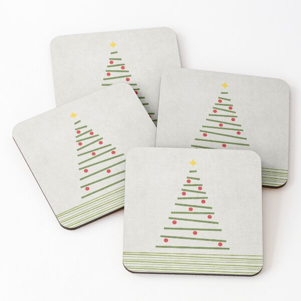 Item preview, Minimalist Christmas Tree Green Red Light Grey designed and sold by FAROSSTUDIO.