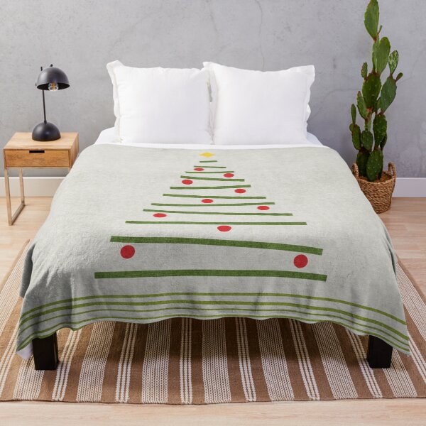 Item preview, Minimalist Christmas Tree Green Red Light Grey designed and sold by FAROSSTUDIO.