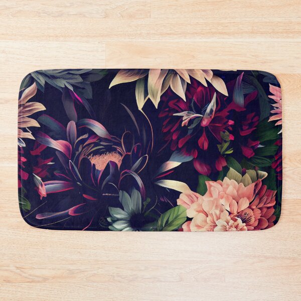 Aperçu de l'œuvre Modern Elegant Fancy Dark Floral Flower Pattern Print Digital Painting créée et vendue par CodeAndColors.