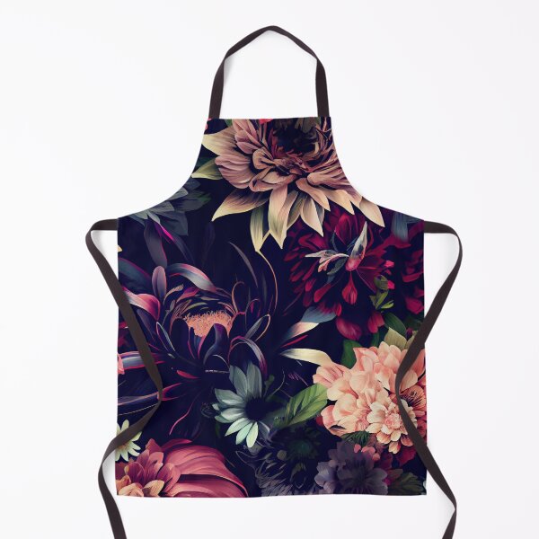 Aperçu de l'œuvre Modern Elegant Fancy Dark Floral Flower Pattern Print Digital Painting créée et vendue par CodeAndColors.